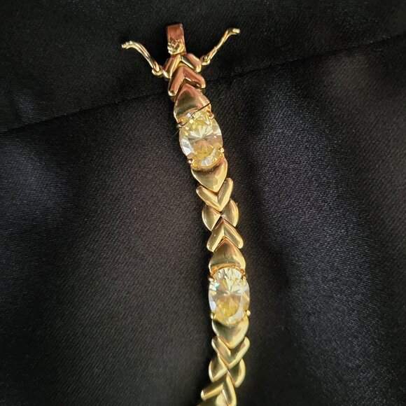 Bracelet with yellow cz Stamped 925 with vermeil overlay  NWOT!!!!!!! - Picture 2 of 5
